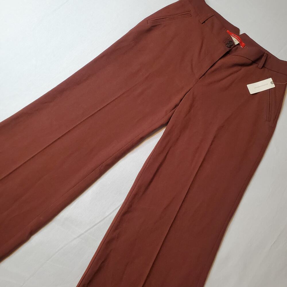 Anthropologie Cartonnier Women's Size 6 NWT Wide Leg Trousers Red Wine